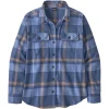 Paris PATAGONIA W’S L/S ORGANIC COTTON MW FJORD FLANNEL SHIRT COMSTOCK CURRENT BLUE 23 11