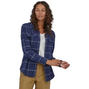 PATAGONIA W’S L/S ORGANIC COTTON MW FJORD FLANNEL SHIRT WOODLAND: NEW NAVY 23 soldes officiel 7