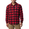 COLUMBIA FLARE GUN FLEECE OVER SHIRT MOUNTAIN RED CHECK 23 marque pas cher 13