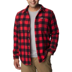 COLUMBIA FLARE GUN FLEECE OVER SHIRT MOUNTAIN RED CHECK 23 marque pas cher 10