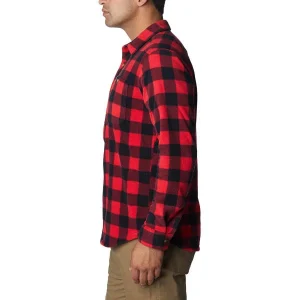 COLUMBIA FLARE GUN FLEECE OVER SHIRT MOUNTAIN RED CHECK 23 marque pas cher 12