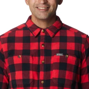 COLUMBIA FLARE GUN FLEECE OVER SHIRT MOUNTAIN RED CHECK 23 marque pas cher 14