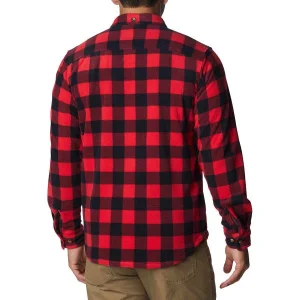 COLUMBIA FLARE GUN FLEECE OVER SHIRT MOUNTAIN RED CHECK 23 marque pas cher 18